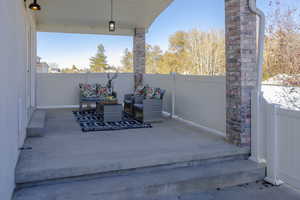 View of patio featuring an outdoor living space