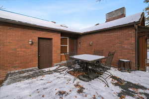 View of snow covered deck