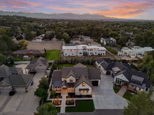 View of aerial view at dusk