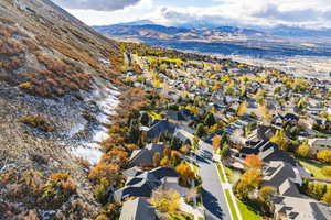 Aerial view with a mountain view