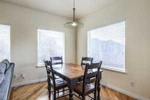 Dining space featuring light hardwood / wood-style floors