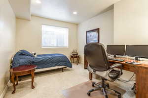 Bedroom featuring carpet floors