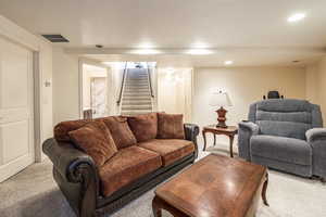 View of carpeted living room