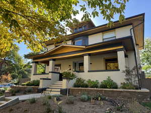 View of front of house with covered porch