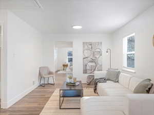 Living room looking towards the main bedroom