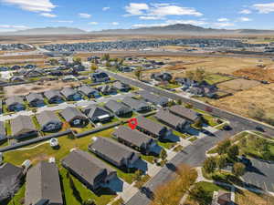 Bird's eye view featuring a mountain view