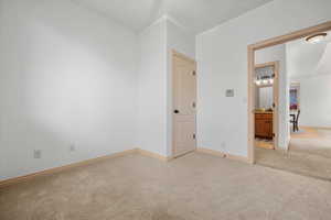 View of carpeted spare room