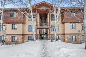 View of snow covered property