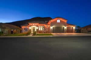 Mediterranean / spanish home featuring a mountain view