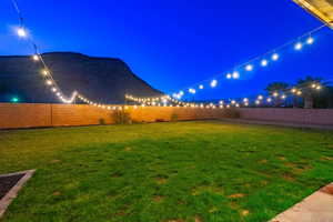 View of yard at twilight