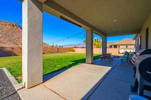 View of patio with grilling area