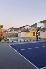 View of sport court featuring basketball court