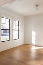 Spare room with light wood-type flooring