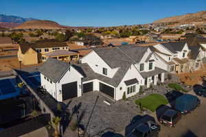 Aerial view featuring a mountain view