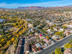 Bird's eye view featuring a mountain view