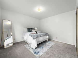 Bedroom featuring carpet floors