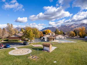 Exterior space featuring a mountain view