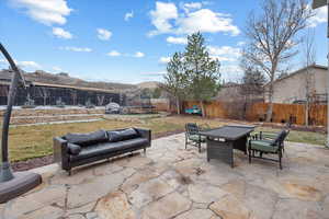 View of patio / terrace featuring a trampoline