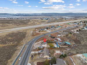 Aerial view with a mountain view