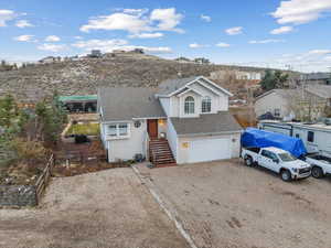 View of front of home with a garage