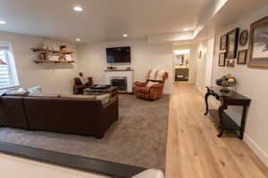 Living room featuring light hardwood / wood-style floors