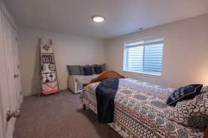 Bedroom with carpet floors