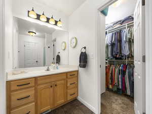 Bathroom featuring vanity