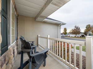 Balcony with a porch