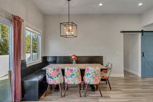 Dining area with built in bench