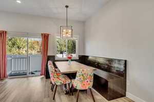 Dining area with built in bench