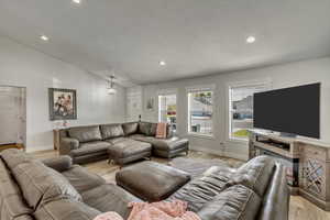 Large living room with vaulted ceiling