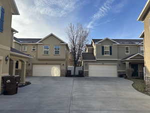 View of front of house with a garage