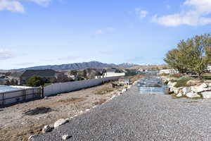 View of yard with a mountain view