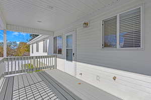 View of wooden deck