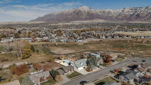 Drone / aerial view with a mountain view