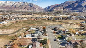 Aerial view featuring a mountain view