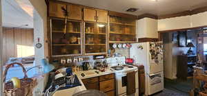 Kitchen with white appliances