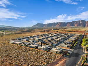 Drone / aerial view with a mountain view