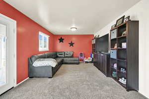 View of carpeted living room