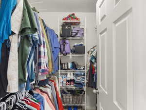 View of master walk in closet