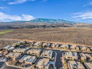 Drone / aerial view with a mountain view