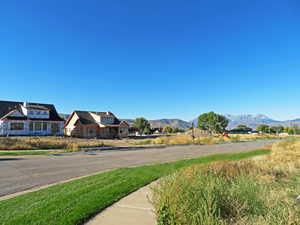 Exterior space featuring a mountain view