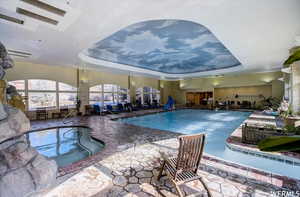 View of swimming pool featuring a patio