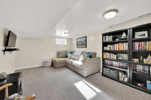 View of carpeted living room