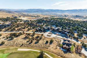 Aerial view with a mountain view