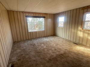 Carpeted empty room featuring a healthy amount of sunlight