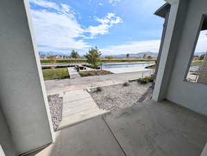 Front porch just steps to watercourse and mountain view