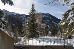 Mountain view from family pool