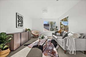 View of carpeted living room