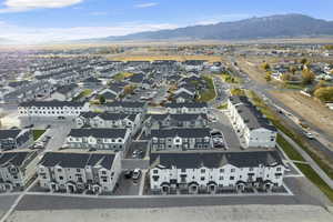 Aerial view featuring a mountain view